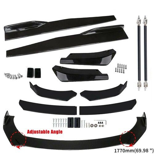 Front Bumper Lip Spoiler Splitter Side Skirt Strut Rods for Honda Civic SI Coupe - Picture 2 of 20
