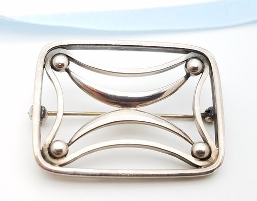 Sterling Silver 925 Hans Hansen DENMARK Modernist Pin Brooch - Picture 9 of 9