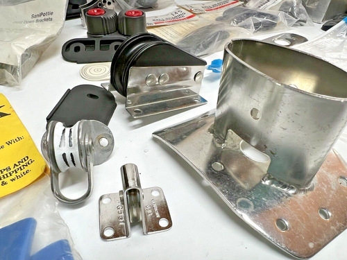 Huge lot sailboat boat parts harken windward sheeting car - Blocks Cam Cleat - Picture 13 of 24