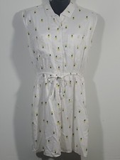 Japna Sleeveless Button Down Drawstring Elastic Waist Pocket Lined S Shirt Dress