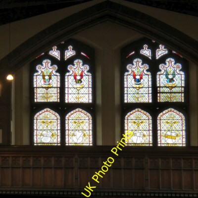 Photo 6x4 Flowery Field: East Windows Hyde/SJ9494 The stained glassed in c2015