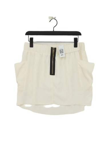 River Island minigonna donna UK 16 panna 100% poliestere corta mini