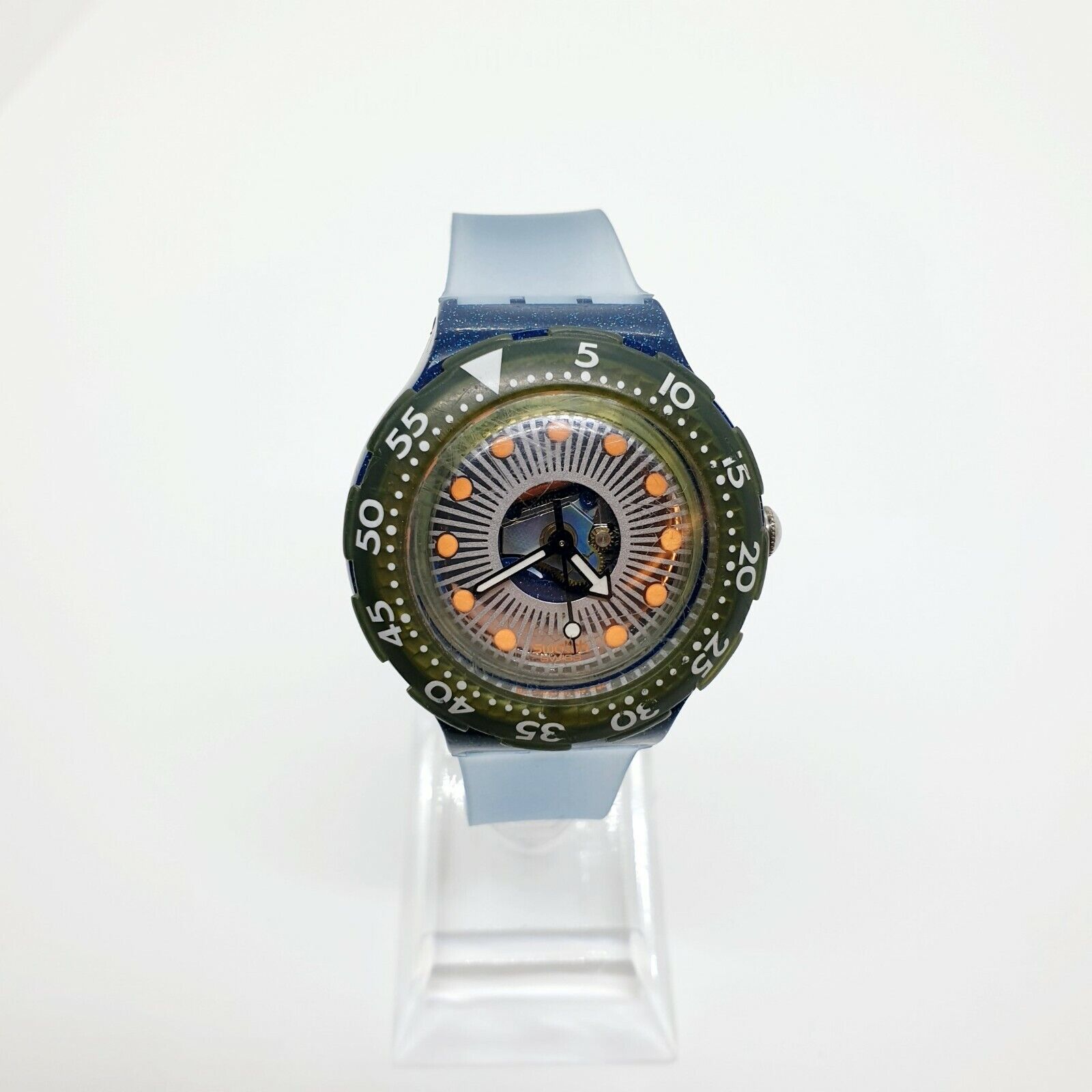 1992 Blue Case Swatch Scuba 200 Vintage Watch, 90s Rare Swiss Swatch Watch  Cool