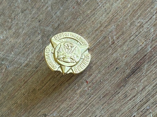 Department Of Army Lapel Pin Retired Civilian Small Clutch Back - Picture 15 of 24