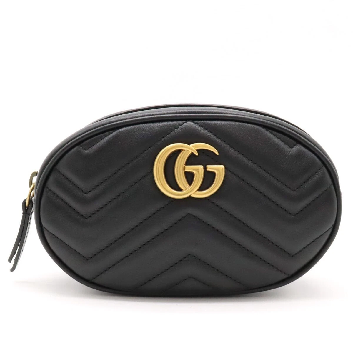 Authentique sac ceinture GUCCI GG Marmont cuir noir 476434 du Japon OCCASION