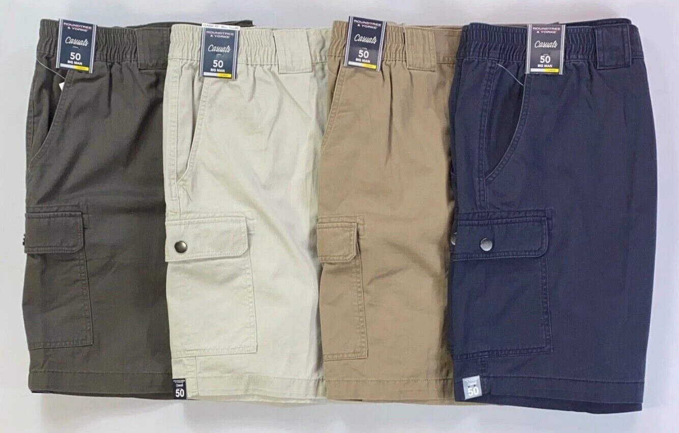 Men's Roundtree & Yorke Casuals Big Man Classic Fit CARGO 7" Inseam Shorts