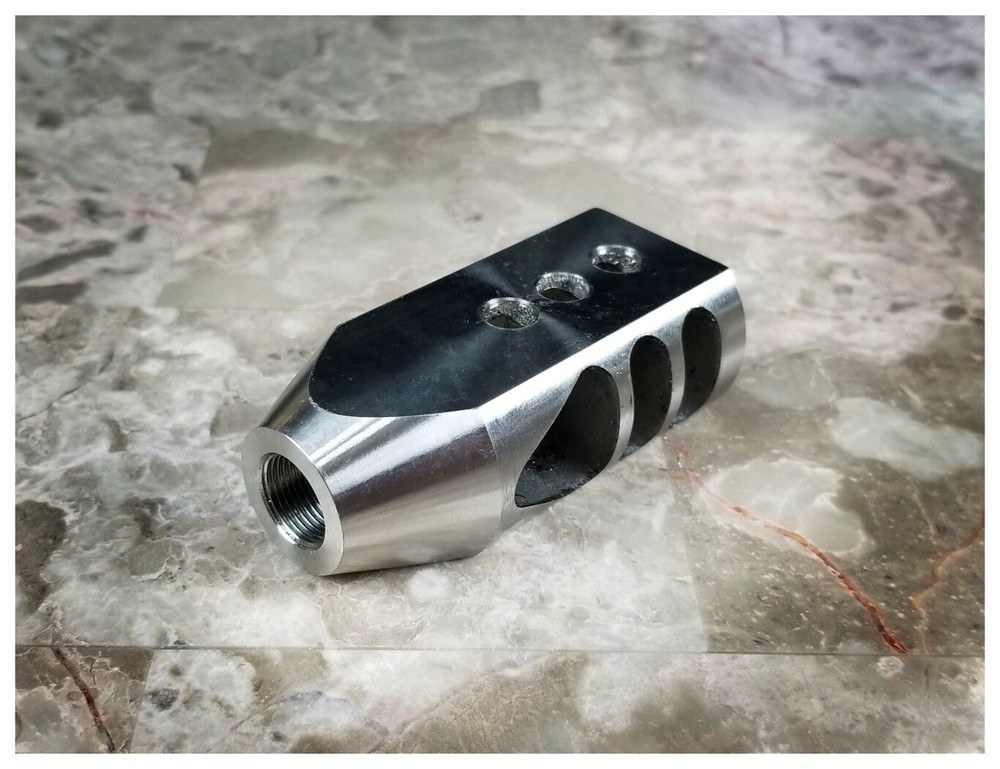 .223 556 1/2x28 Muzzle Brake Stainless Steel Tanker Style  FREE Washer