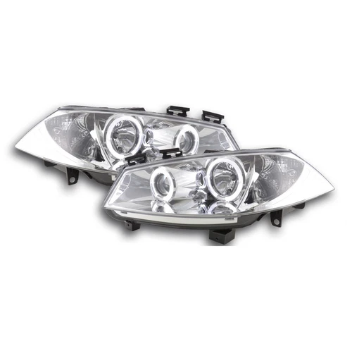 2 FRONT HEADLIGHT CHROME ANGEL EYES LED RENAULT MEGANE 2 FROM 2002 TO 12/2005