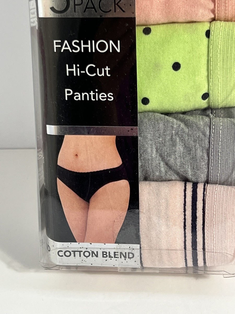 Confezione Da 5 Mutandine Donna Lady Princess Intimates, Vita Alta Taglio Hi-cut, 100% Cotone, Taglia L, Stampe Varie