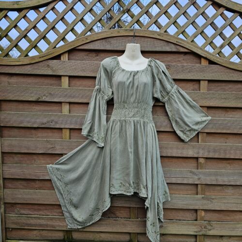 Tunic Blouse Long Sleeve Medieval Renaissance Slimming One Size 8 10 12 16 18 20 - Picture 35 of 44