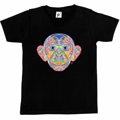 Indischer Stil verzierter lächelnder Affe Kinder Jungen / Mädchen T-Shirt