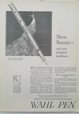 1924 Wahl Eversharp fountain pen gold point peacock art vintage ad