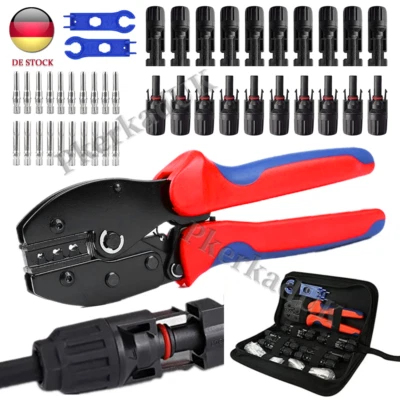 For MC4 Kabelverbindung Buchse Kupplung Crimpzange Solarstecker Stecker 2,5-6mm²