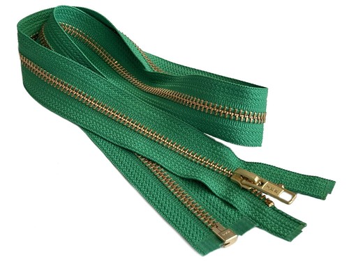 25 Inch Metal Zipper YKK #5 Golden Brass Medium Weight Separating Made in USA - Picture 50 of 112