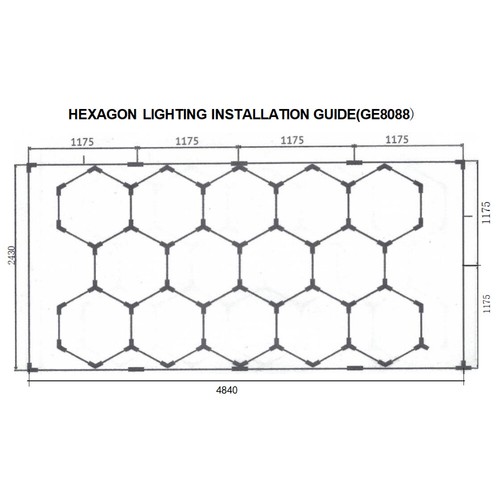 14Grid Hexagon LED Lampe Röhren Werkstatt Garage Wand Decken Leuchte Mankave DE - Bild 13 von 22