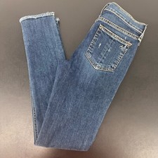 Rag and Bone Women's Size 25 Skinny Jeans Distressed Low Rise Stretch Raw Hem
