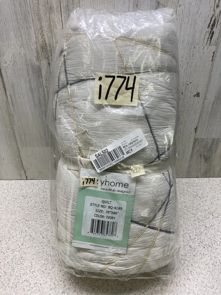 "Colcha Rizzy Home Julian en marfil doble XL 70"" X 86"" nueva" Foto 3 de 4