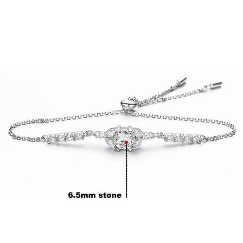 1ct Bracelet White Gold Lab-Created VVS1/D/Excellent Gift Box Diamond Test Pass - Picture 1 of 6