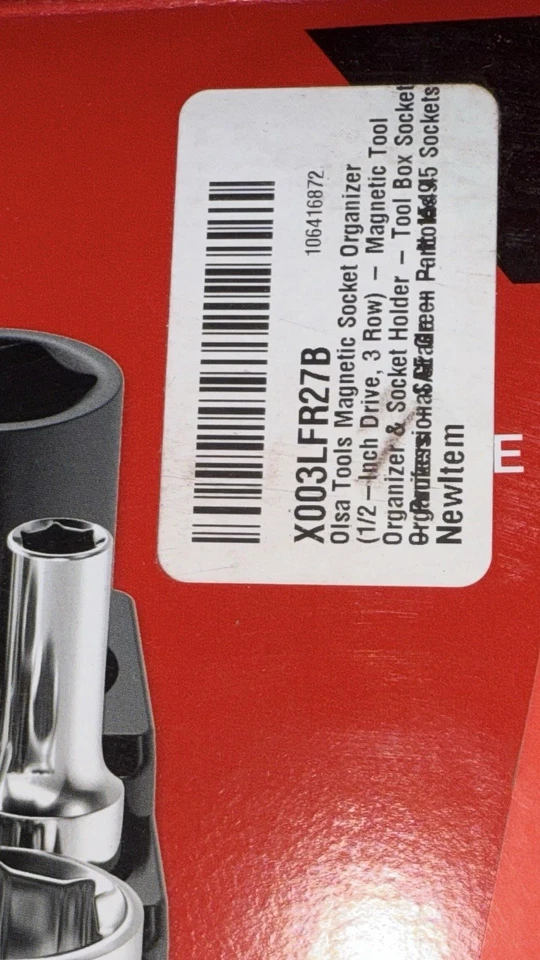 Olsa Tools Magnetic Socket Organizer (1/2-Inch Drive, 3 Row)- Tool & - Image 2 of 2