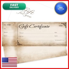 IMPACTONLINEPRINTING Blank Gift Certificates 25 Set with Stub - Rustic Image