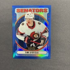 2021-22 O-Pee-Chee Platinum #R-21 Tim Stutzle Senators Retro Blue Rainbow #/199