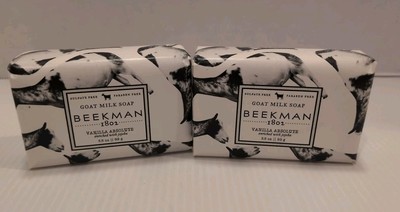 SET of 2 Bars Beekman 1802 Vanilla Absolute Goat Milk Bar Soap 3.5oz Palm Size