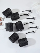 Jumbo Hair Curlers 2.56in Set of 12 Self Grip 6 Rollers + 6 Clips Salon Quality