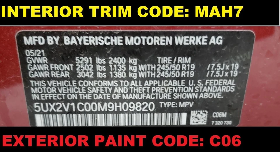 Panel puerta delantera izquierda BMW X4 19 20 21 22 23 24, SensaTec; negro MAH7 Foto 2 de 4