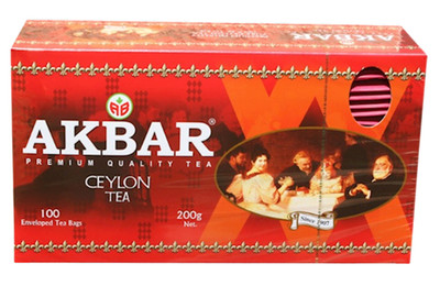 Akbar Black Tea CEYLON 100 Tea Bags Made in Sri Lanka