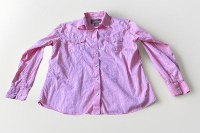 Walls Authentic Ranch Wear Long Sleeve Pearl Snap Button Shirt XL pink western