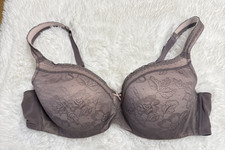 Cacique Lightly Lined Balconette Bra 44C FLoral Lace, 3014