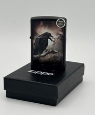 Zippo Lighter GOTH RAVEN EYEBALL Crow Black Matte New 2013