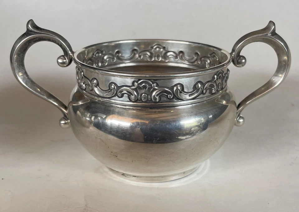 GORHAM Estrasburgo CREMA y CUENCO DE AZÚCAR Juego Plata de Ley # 1132 1133 Antiguo Foto 2 de 4