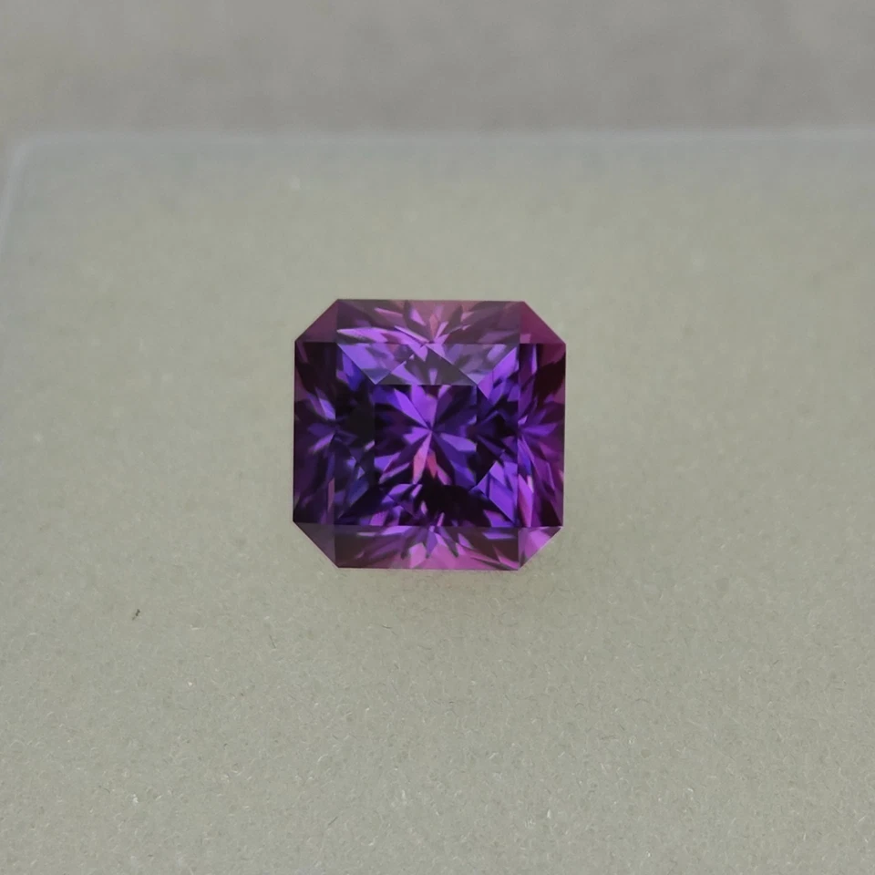 Precision Cut, 7.80 Ct Lab Bi-Color Sapphire, 10 MM Asscher Cut Blue Sapphire - Image 4 of 4