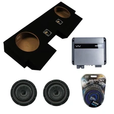 Kicker 43CVT104 Sub + Memphis VIV1100.1V2 Amp + ASC Dual 10" Subwoofer Box Combo