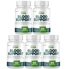 Healthy Flow Blood Support, Cardiovascular Circulation - 5 Bottles Official