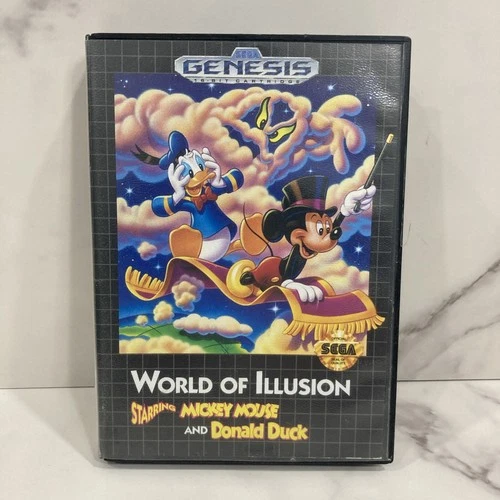 World of Illusion Starring Mickey Mouse Donald Duck Sega Genesis with manual