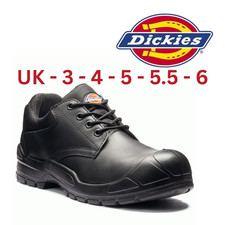 Unisex Dickies Trenton Black Steel Toe Cap Safety Work Shoes Boots Military   