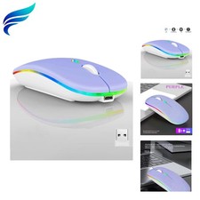 Wireless Bluetooth Mouse,LED Dual Mode Rechargeable Silent Slim Laptop Mouse,...