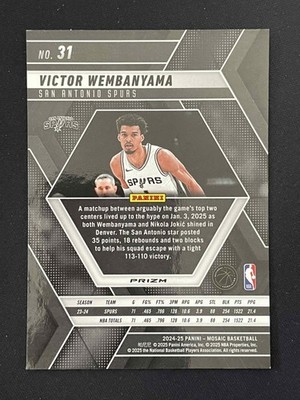 wembanyama 24枚限定 未開封 メトロポリタン 2024-25 Panini Hoops Victor Wembanyama #24 Texture SP! | eBay