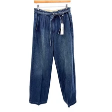 NWT AG Adriano Goldschmied Belted Deven High Rise Ultra Wide Leg Jeans Size 30