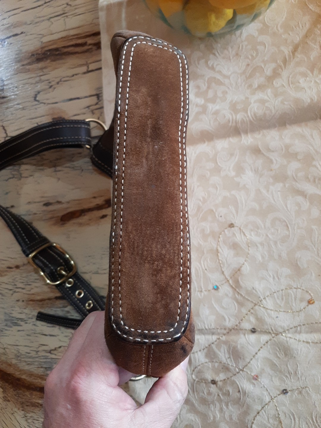 Vintage Coach Monogram Patchwork Brown Suede Gold… - image 15