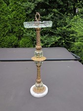 1971 L&L WMC 25" Floor Standing Ashtray Crystal Glass Hollywood Regency