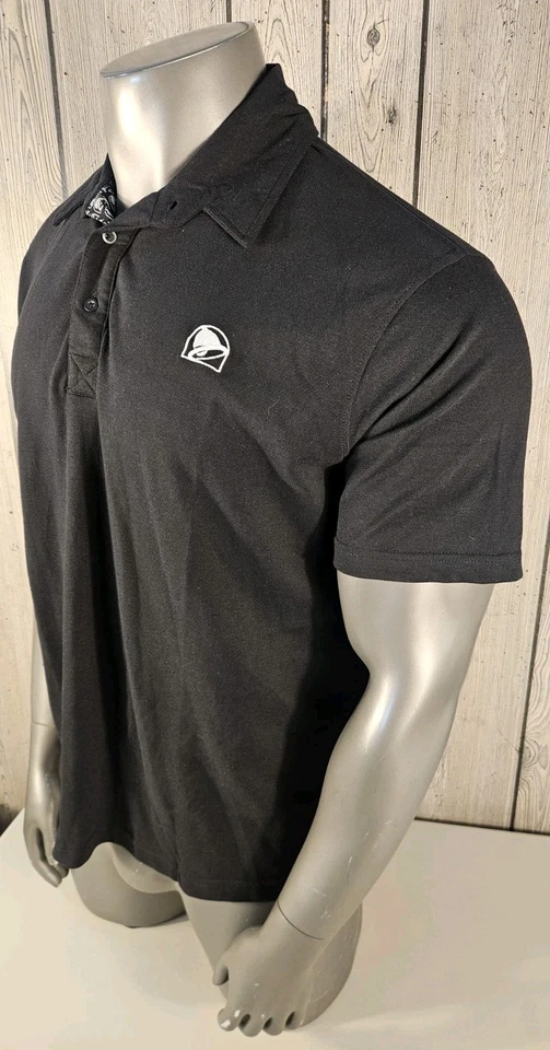 Uniforme Taco Bell Empleado Polo Camisa Para Hombres XL Negro Logo Manga Corta Foto 3 de 4