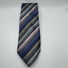 Van Heusen Blue / Green / Black / Beige Striped Boy  s Handmade Silk Tie 3  x49  