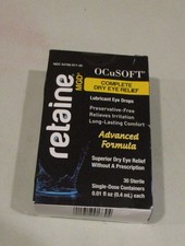 OCuSOFT Retaine MGD Complete Dry Eye Relief Lubricant Eye Drops 30ct Exp 2027 