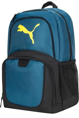 PUMA Backpack Challenger Padded 15  Laptop Pocket Black/ Turquoise- New w tags