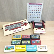 Nintendo Family Basic Keyboard Famicom console 10 games Japanese & Character Map