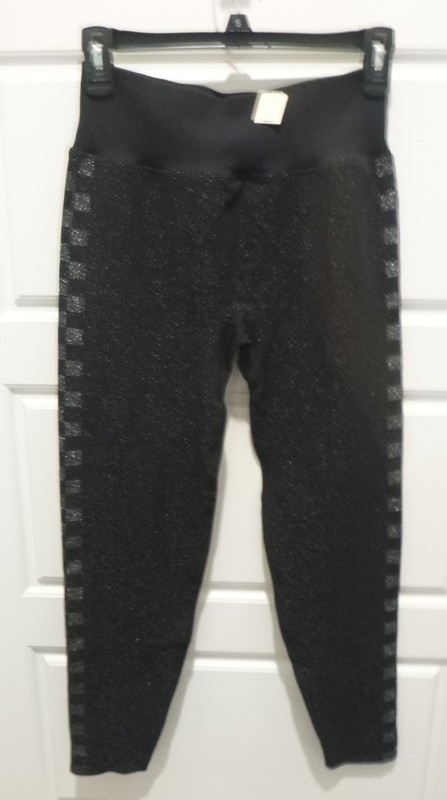 Pink  by Victoria's Secret Black Sparkly Leggings-Sz Medium-NWT-$39