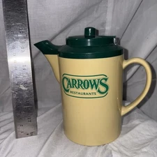 Vtg Carrows Restaurant Pitcher Advertising Hot Water Plastic Service Ideas MN 